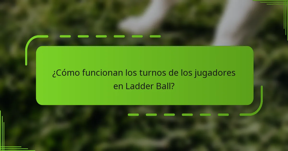 ¿Cómo funcionan los turnos de los jugadores en Ladder Ball?