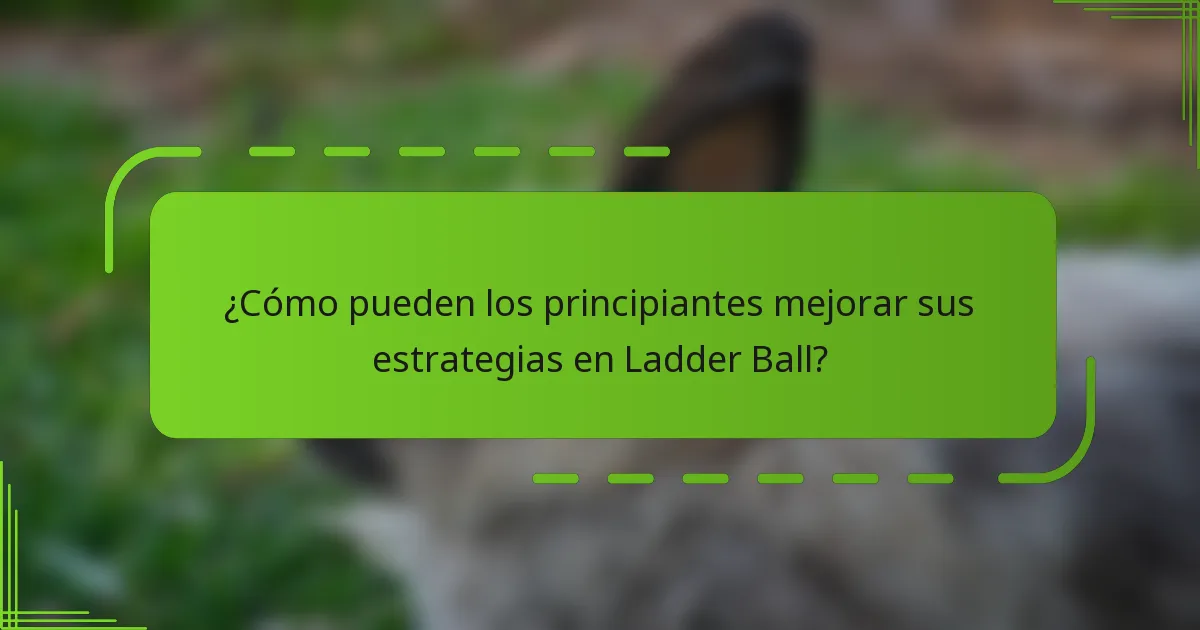 ¿Cómo pueden los principiantes mejorar sus estrategias en Ladder Ball?