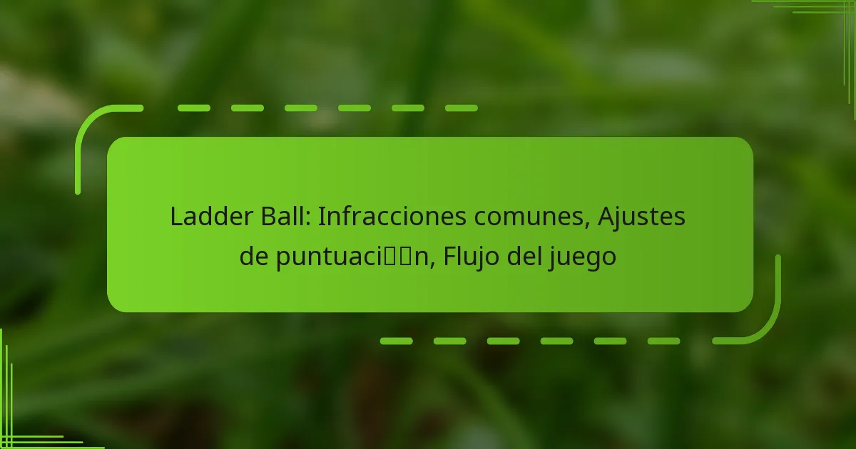 Ladder Ball: Infracciones comunes, Ajustes de puntuación, Flujo del juego
