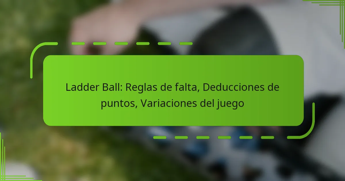 Ladder Ball: Reglas de falta, Deducciones de puntos, Variaciones del juego