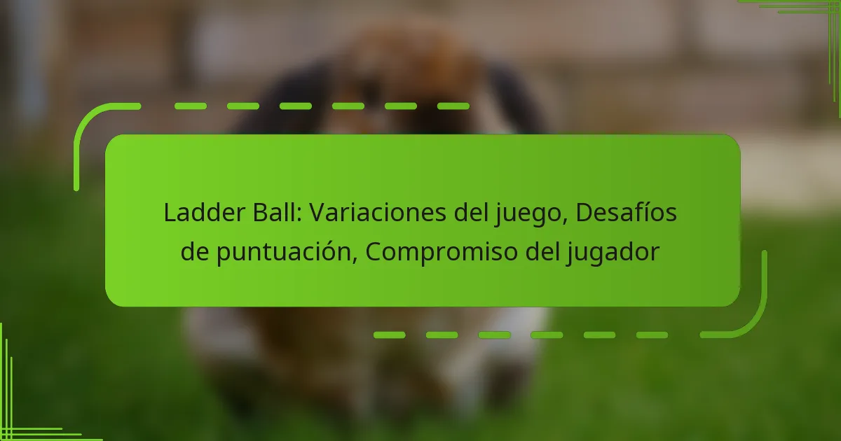 Ladder Ball: Variaciones del juego, Desafíos de puntuación, Compromiso del jugador