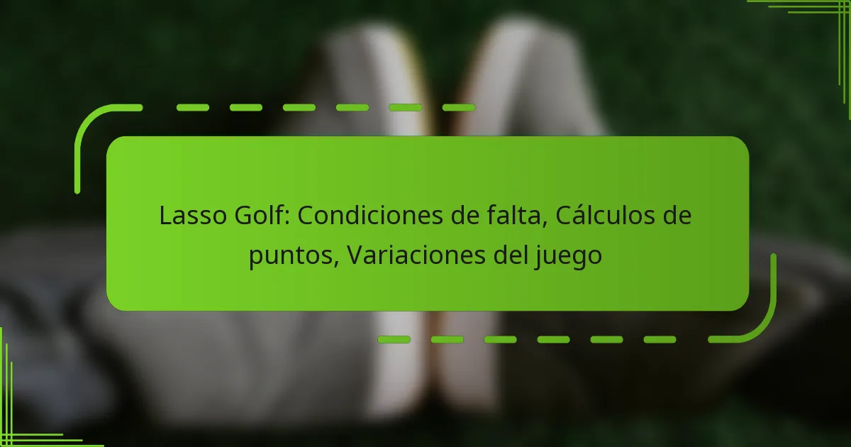 Lasso Golf: Condiciones de falta, Cálculos de puntos, Variaciones del juego