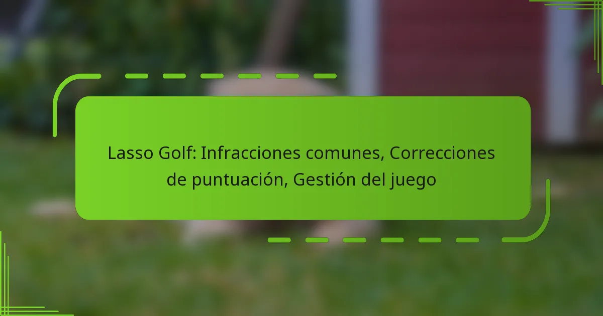 Lasso Golf: Infracciones comunes, Correcciones de puntuación, Gestión del juego