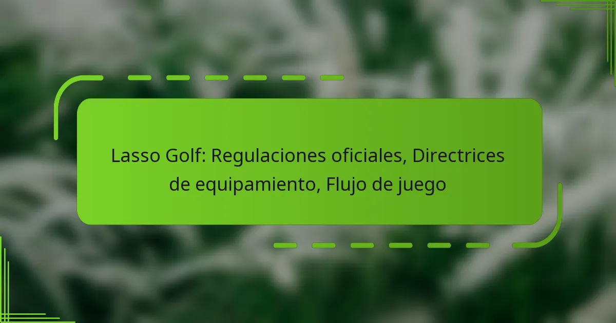 Lasso Golf: Regulaciones oficiales, Directrices de equipamiento, Flujo de juego