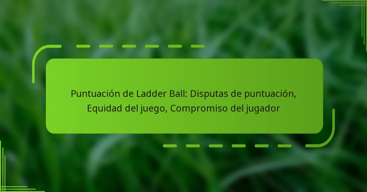 Puntuación de Ladder Ball: Disputas de puntuación, Equidad del juego, Compromiso del jugador